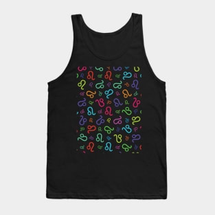 Pattern Leo Zodiac Sign Horoscope Astrology Symbol Black Tank Top